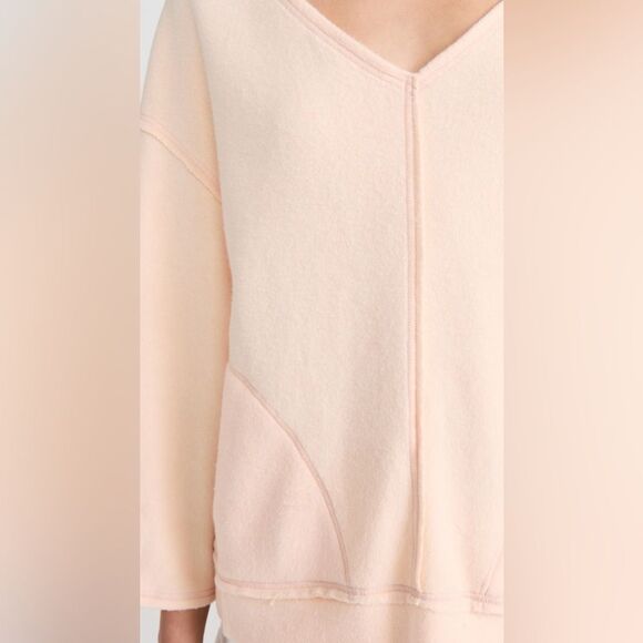 NWT Free People X Intimately Free People Day Off Fleece Pullover Sweater Peach - Picture 6 of 10